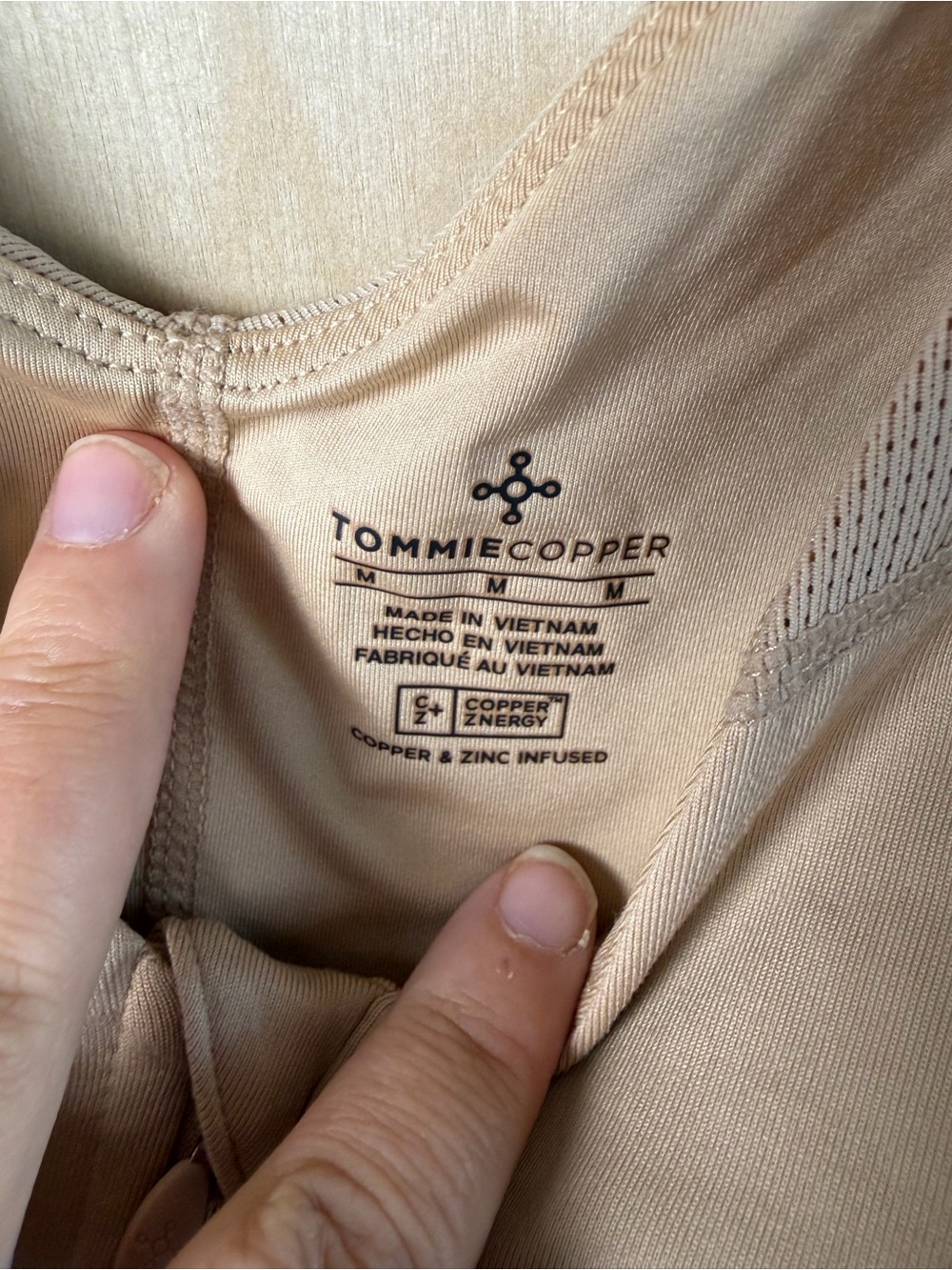 $114 Tommie Copper Zip Up Shoulder Support Bra Medium Nude - Picture 4 of 7